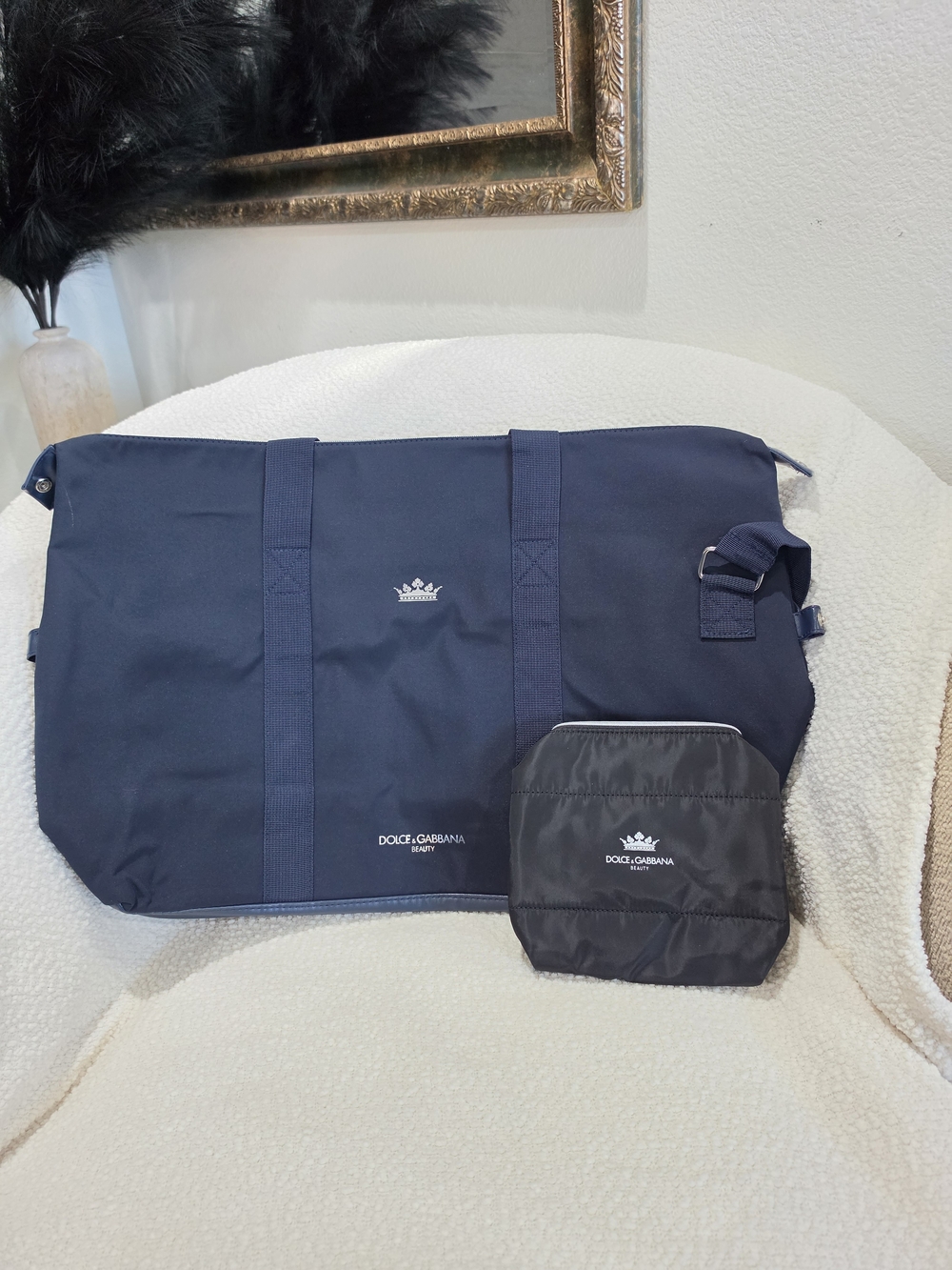 Dolce & Gabbana Navy and Black Men's Duffel with toiletry pouch